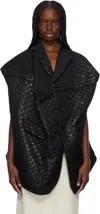 Comme Des Garçons Black Lame Floating Weave Blazer In Black