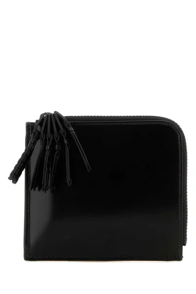 Comme Des Garçons Leather Cardholder Tassel Detail Design In Black
