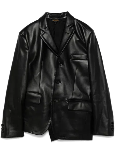 Comme Des Garçons Black Leather Effect Blazer Jacket