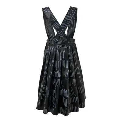Comme Des Garcons Black Leather Filip Pagowski Print B Pinafore In Black