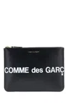 Comme Des Garçons Black Huge Logo Large Pouch In Nero