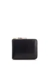 Comme Des Garçons Black Leather Wallet Wallets Gold