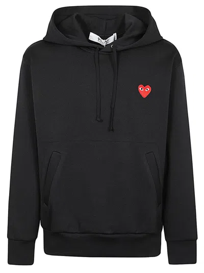 Comme Des Garçons Black Logo Print Cotton Hoodie