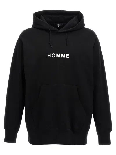 COMME DES GARÇONS MEN BLACK LOGO PRINT HOODIE, XL LUXURY SWEATSHIRTS & HOODIES FOR MEN DARVEYS