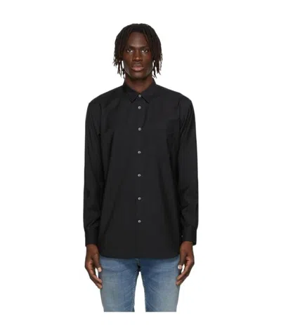 COMME DES GARÇONS BLACK LOGO WOOL SHIRT