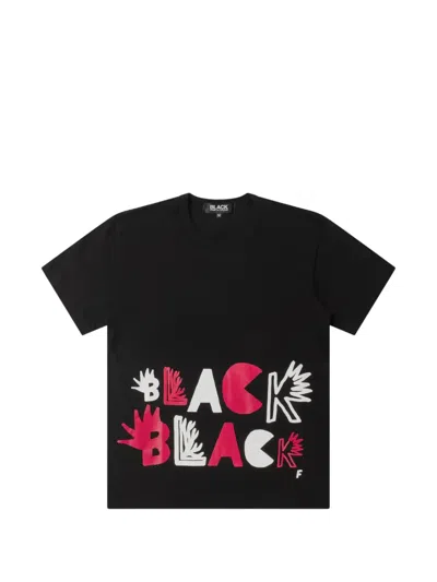 Comme Des Garcons Black Logo-graphic T-shirt In Black