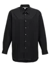 Comme Des Garçons Collared Shirt With Curved Hem And Pocket In Black