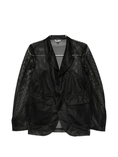 Comme Des Garcons Black Mesh Blazer In Black