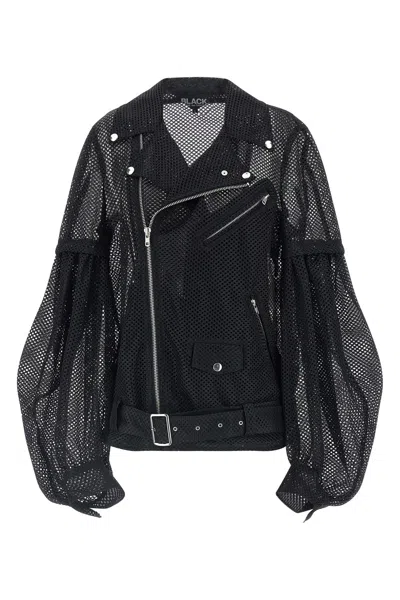 Comme Des Garcons Black Mesh Jacket In Black