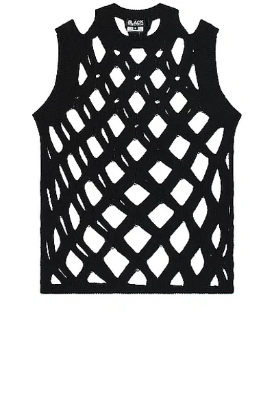 Comme Des Garcons Black Mesh Tank In Black