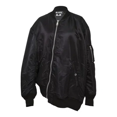 Comme Des Garcons Black Nylon Twill Ma Jacket In Black