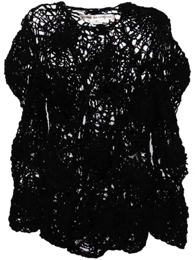COMME DES GARÇONS BLACK OPEN-KNITTED TOP