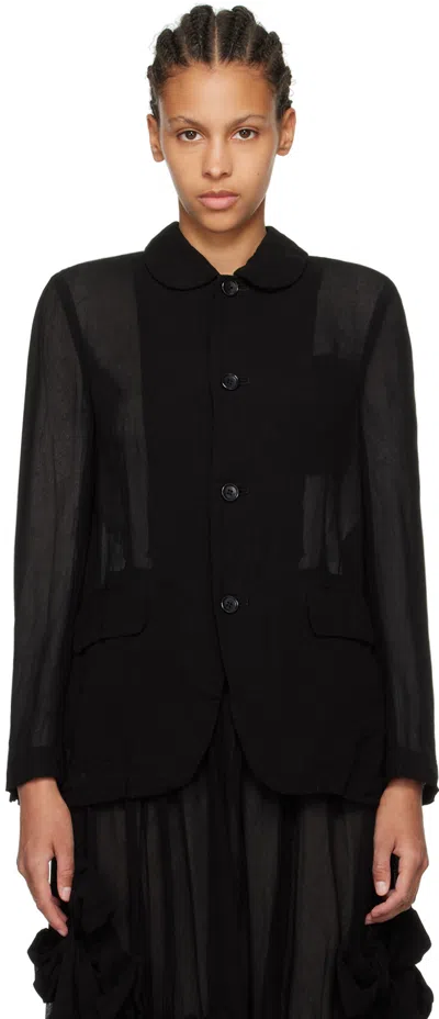 Comme Des Garçons Black Peter Pan Collar Jacket In 1 Black