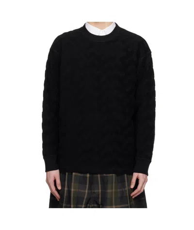 Comme Des Garçons Black Pilled Jacquard Check Pattern Sweatshirt