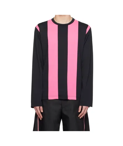 Comme Des Garçons Black  Pink Single Jacquard T-shirt