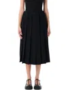 Comme Des Garçons Elastic Waistband Midi Pleated Skirt