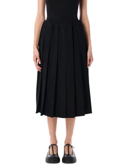 COMME DES GARÇONS BLACK PLEATED MIDI SKIRT