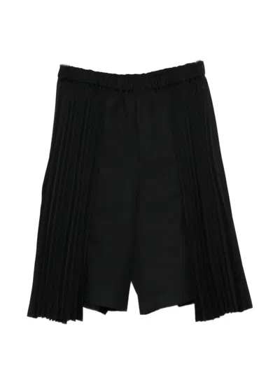 Comme Des Garcons Black Pleated Shorts In Black