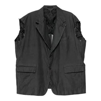 Comme Des Garcons Black Polyeste Cotton Gabardine Jacket In Black