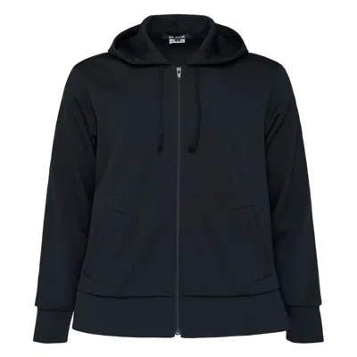 Comme Des Garcons Black Polyester Jersey Zip Hoodie In Black