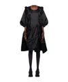 Comme Des Garçons Black Polyester Satin Thick Midi Dress In Black