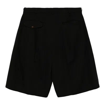 Comme Des Garcons Black Polyester Soft Twill Shorts In Black