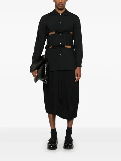 Comme Des Garcons Black Polyester Spun Broad Shirt In Black