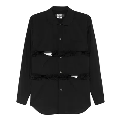 Comme Des Garcons Black Polyester Spun Broad Shirt In Black
