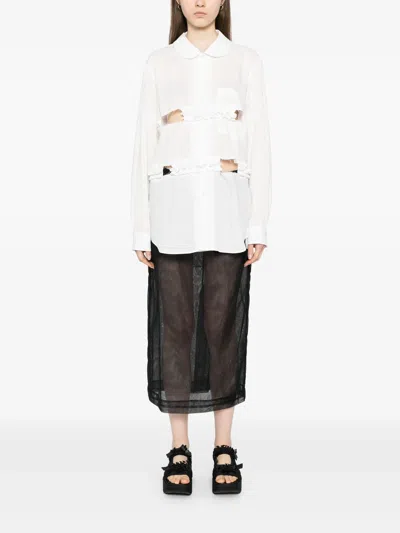 Comme Des Garcons Black Polyester Spun Broad Shirt In White