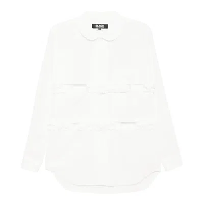 Comme Des Garcons Black Polyester Spun Broad Shirt In White