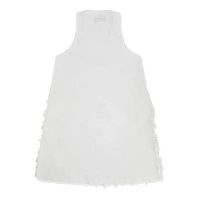 Comme Des Garcons Black Polyester Twill Dress In White