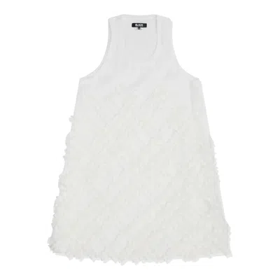 Comme Des Garcons Black Polyester Twill Dress In White