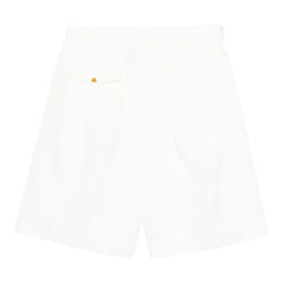 Comme Des Garcons Black Polyester Twill Shorts In White