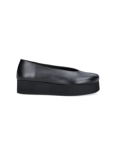 Comme Des Garçons Black Ribbon Detail Platform Sneakers In Multi