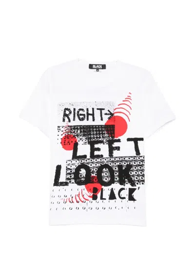 Comme Des Garcons Black Right Left T-shirt In White
