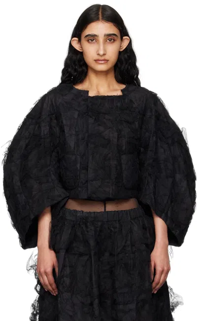 Comme Des Garçons Black Ruched Jacket In 1 Black