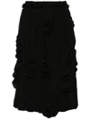Comme Des Garçons Panel Ruched Georgette Midi Skirt