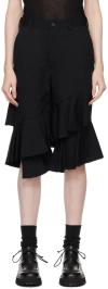 Comme Des Garçons Ruffled Trousers In Black