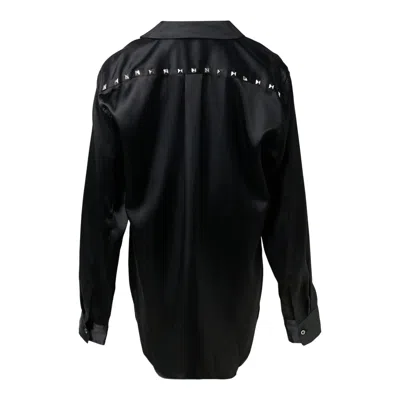Comme Des Garcons Black Satin Studs Long Sleeve Shirt In Black
