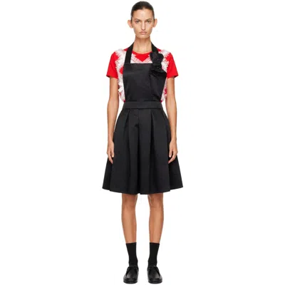 Comme Des Garçons Black Satin Thick Midi Dress