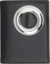 Comme Des Garçons Compact Leather Wallet With Large Eyelet. In 1 - Black