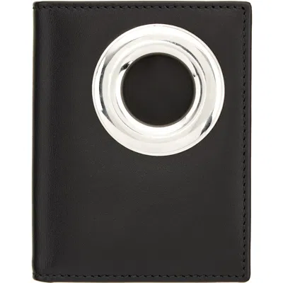 Comme Des Garçons Black Silver Eyelet Card Holder In 1 Black