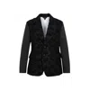 Comme Des Garçons Single-breasted Embroidered Blazer In Black