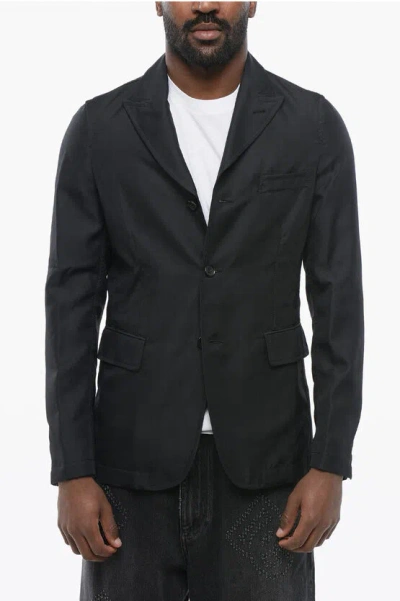 Comme Des Garçons Black Slim Fit Blazer With Flap Pockets