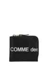 Comme Des Garçons Wallet Portafoglio In Pelle Di Vitello Nero Con Logo Grande Sa3100hl In Black
