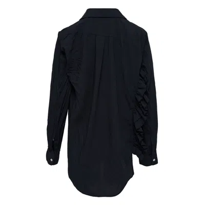 Comme Des Garcons Black Spun Broad Asymmetric Ruffle Shirt In Black
