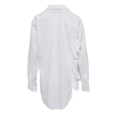 Comme Des Garcons Black Spun Broad Asymmetric Ruffle Shirt In White