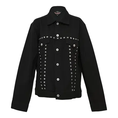 Comme Des Garcons Black Studs Polyester Gabardine Jacket In Black