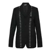 Comme Des Garcons Black Studs Wool Jacket In Black