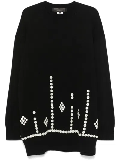 COMME DES GARÇONS BLACK SWEATER WITH DECORATIVE BUTTONS